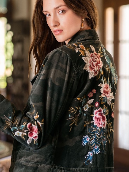 Johnny Was Jackets & Blazers - Johnny Was Embroidered Camo  Jacket - M
